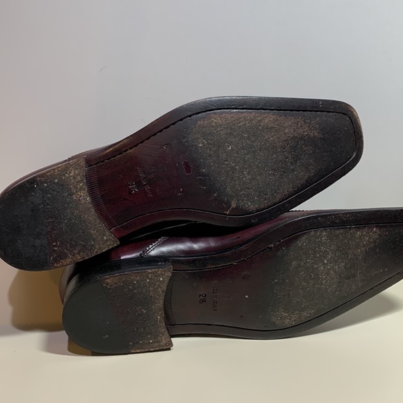 Dolce & Gabbana Burgundy Square Toe Chelsea Leather Boots - Picture 10 of 12